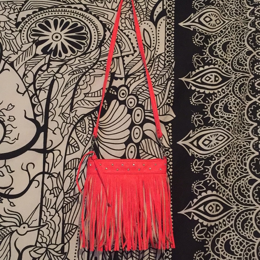 Orange strap purse